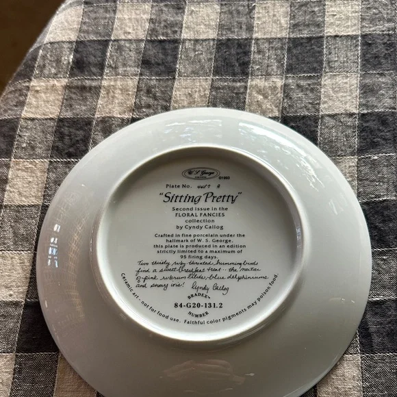 W.S George Fine China Plates by Cyndy Callog . Floral Fancies Collection - Picture 2 of 7